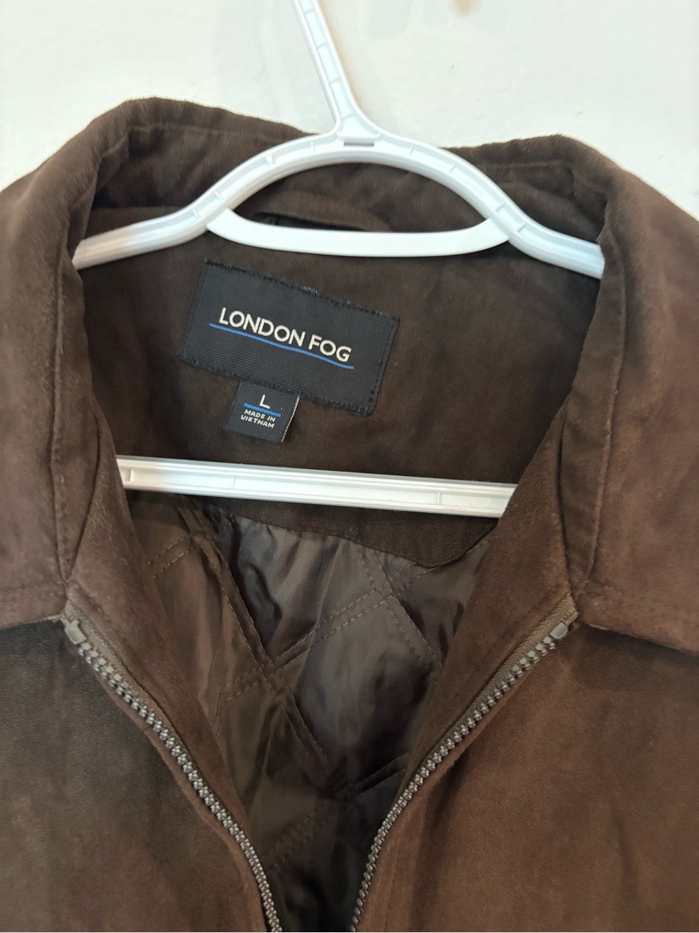 London Fog Men's Brown Suede Bomber Jacket - Picture 2 of 5